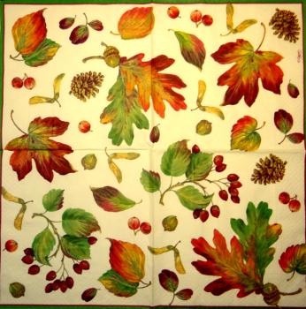 802 Herbst - 3-lagig (creme/gelb) - Caspari - Pamela Gladding